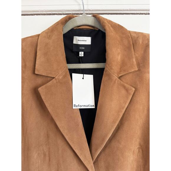 NWT REFORMATION Veda Leon Oversized Suede Blazer Pecan Medium M - Picture 5 of 10